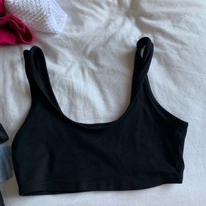 Black super cropped top